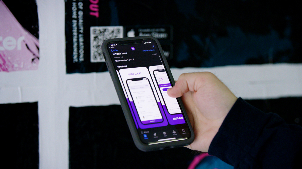 Phone screen shows Tapster in the App Store.